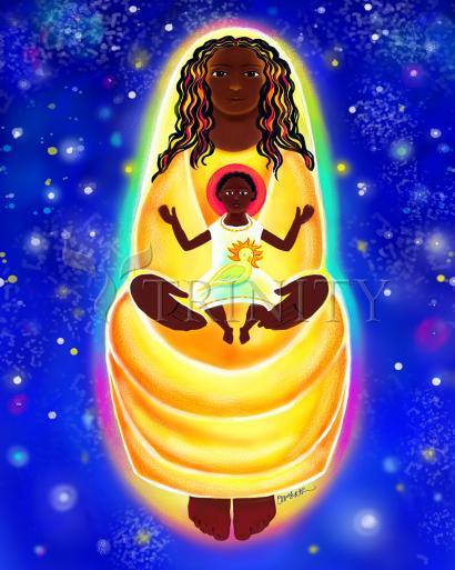 Wall Frame Black, Matted - Mary, Cosmic Lady of Light by Br. Mickey McGrath, OSFS - Trinity Stores