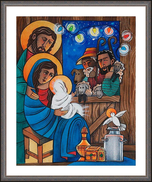 Wall Frame Espresso, Matted - Christmas Light by Br. Mickey McGrath, OSFS - Trinity Stores