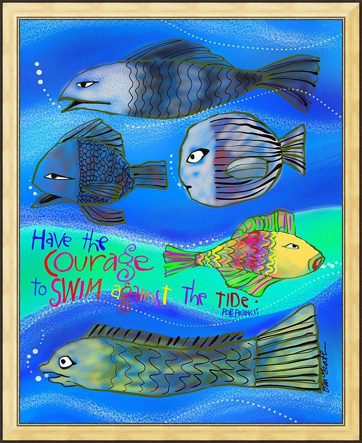 Wall Frame Gold - Have the Courage by Br. Mickey McGrath, OSFS - Trinity Stores