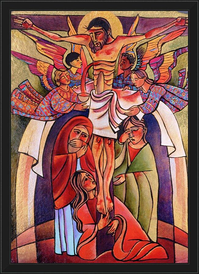 Wall Frame Black - Crucifixion by Br. Mickey McGrath, OSFS - Trinity Stores