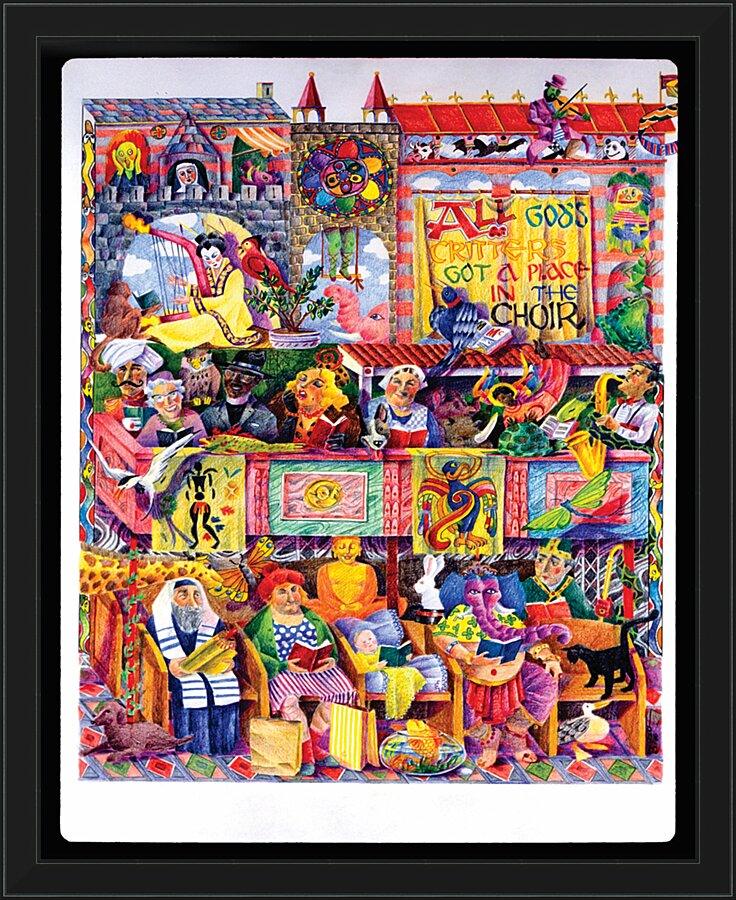Wall Frame Black - All God's Critters Got a Place in the Choir by Br. Mickey McGrath, OSFS - Trinity Stores