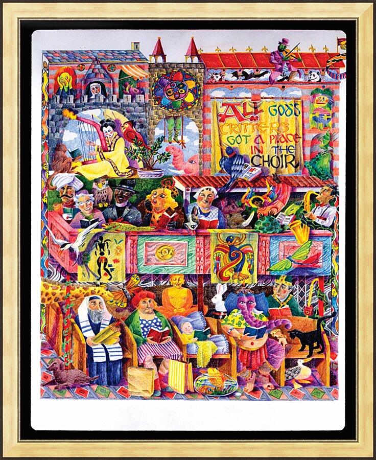Wall Frame Gold - All God's Critters Got a Place in the Choir by Br. Mickey McGrath, OSFS - Trinity Stores