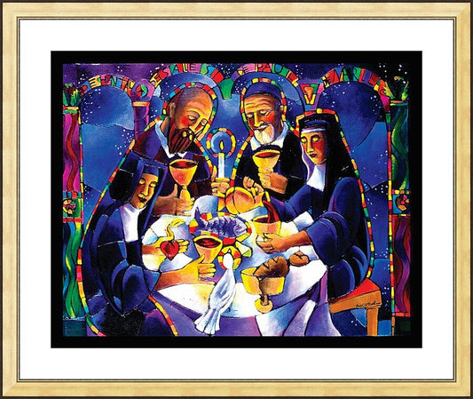 Wall Frame Gold, Matted - Communion of Saints by Br. Mickey McGrath, OSFS - Trinity Stores