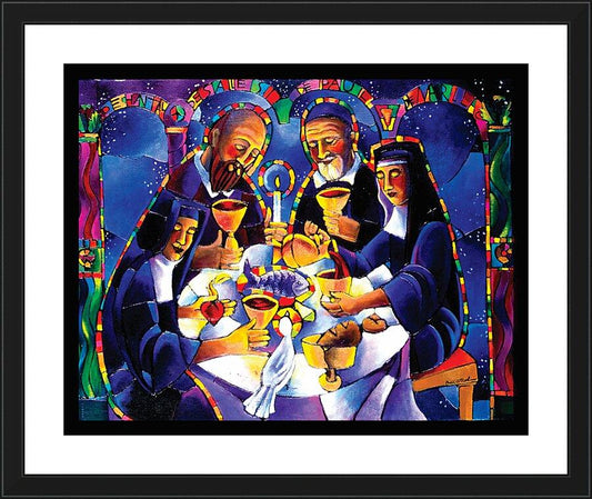 Wall Frame Black, Matted - Communion of Saints by Br. Mickey McGrath, OSFS - Trinity Stores