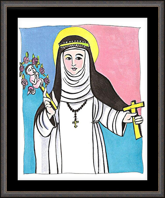 Wall Frame Espresso, Matted - St. Catherine of Siena by Br. Mickey McGrath, OSFS - Trinity Stores