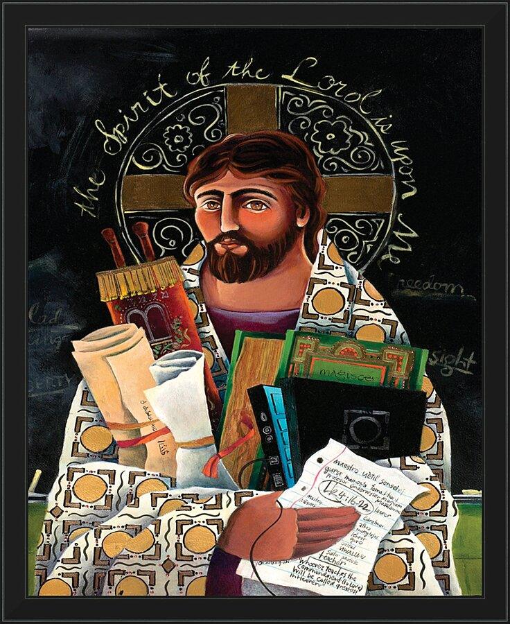 Wall Frame Black - Christ the Teacher by Br. Mickey McGrath, OSFS - Trinity Stores