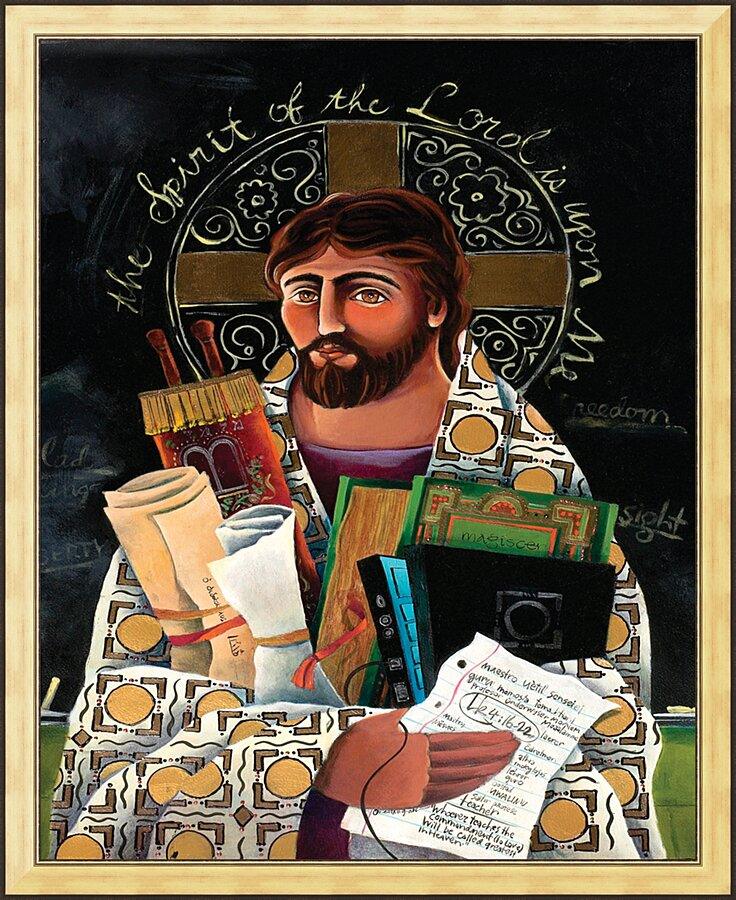 Wall Frame Gold - Christ the Teacher by Br. Mickey McGrath, OSFS - Trinity Stores