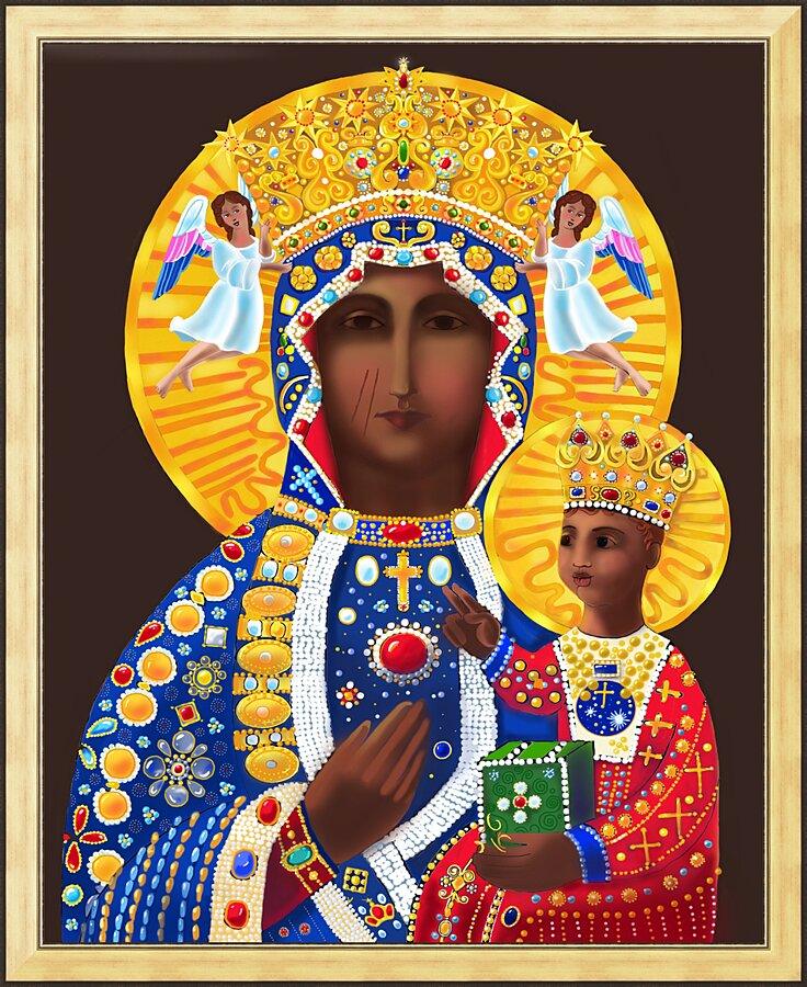 Wall Frame Gold - Our Lady of Czestochowa by Br. Mickey McGrath, OSFS - Trinity Stores