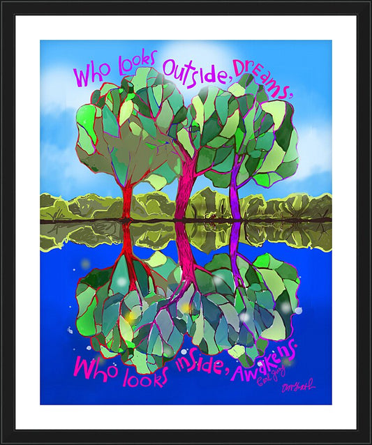Wall Frame Black, Matted - Dreams and Awakenings by M. McGrath