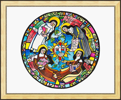 Wall Frame Gold - Doctors of the Church Mandala by Br. Mickey McGrath, OSFS - Trinity Stores