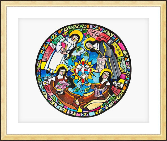 Wall Frame Gold, Matted - Doctors of the Church Mandala by Br. Mickey McGrath, OSFS - Trinity Stores