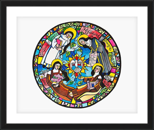 Wall Frame Black, Matted - Doctors of the Church Mandala by Br. Mickey McGrath, OSFS - Trinity Stores