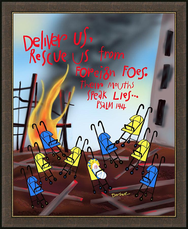 Wall Frame Espresso - Deliver Us From Foreign Foes by Br. Mickey McGrath, OSFS - Trinity Stores