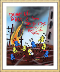 Wall Frame Gold - Deliver Us From Foreign Foes by M. McGrath