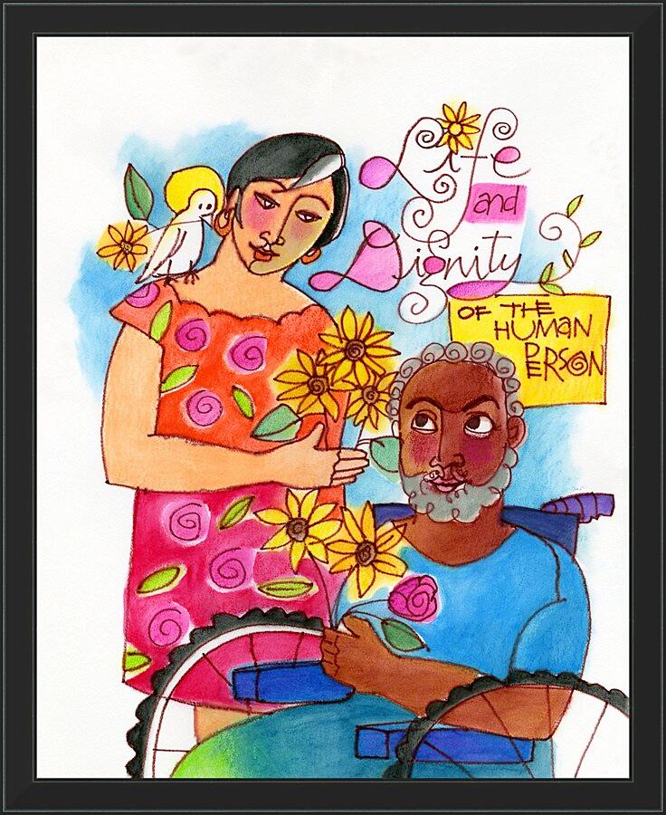 Wall Frame Black - Life and Dignity of the Human Person by Br. Mickey McGrath, OSFS - Trinity Stores