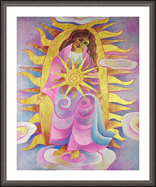 Wall Frame Espresso, Matted - Mary, Dawn on High by Br. Mickey McGrath, OSFS - Trinity Stores
