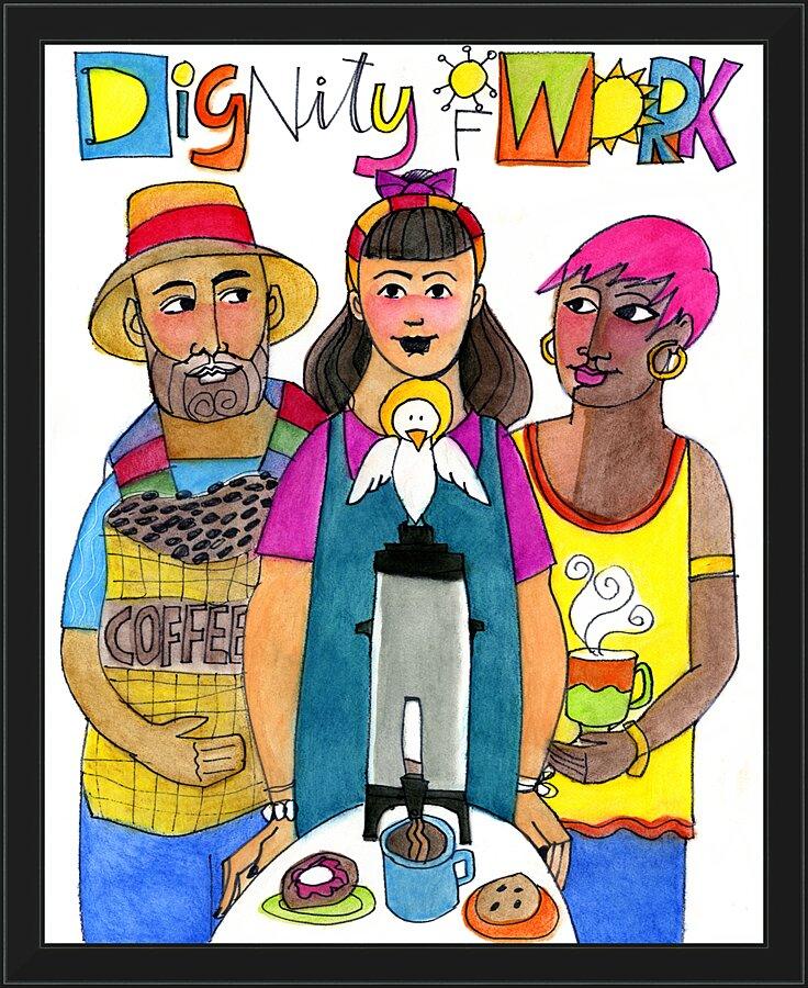 Wall Frame Black - Dignity of Work by Br. Mickey McGrath, OSFS - Trinity Stores