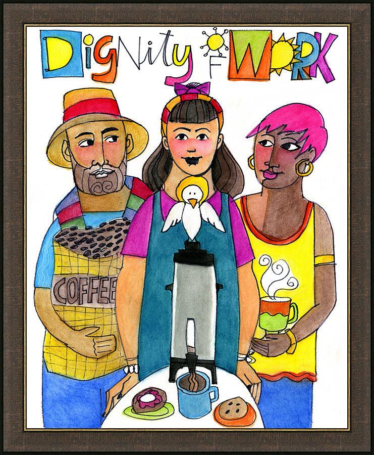 Wall Frame Espresso - Dignity of Work by Br. Mickey McGrath, OSFS - Trinity Stores