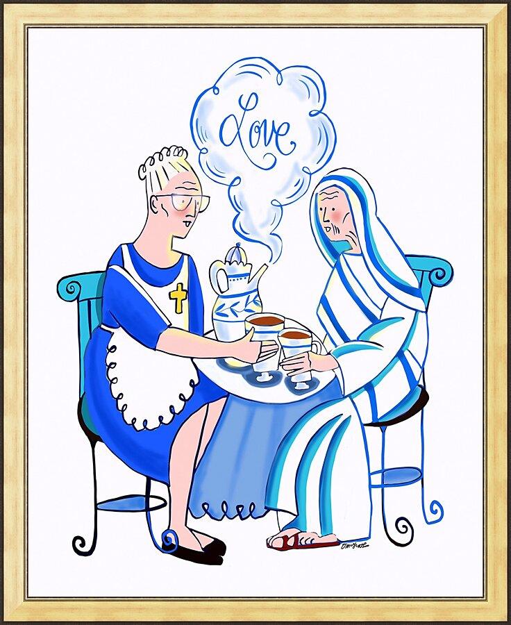 Wall Frame Gold - Dorothy Day and St. Teresa of Calcutta by Br. Mickey McGrath, OSFS - Trinity Stores
