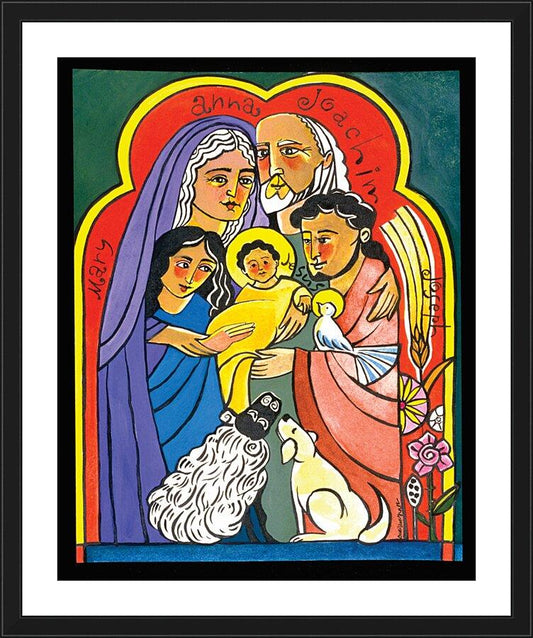 Wall Frame Black, Matted - Extended Holy Family by Br. Mickey McGrath, OSFS - Trinity Stores