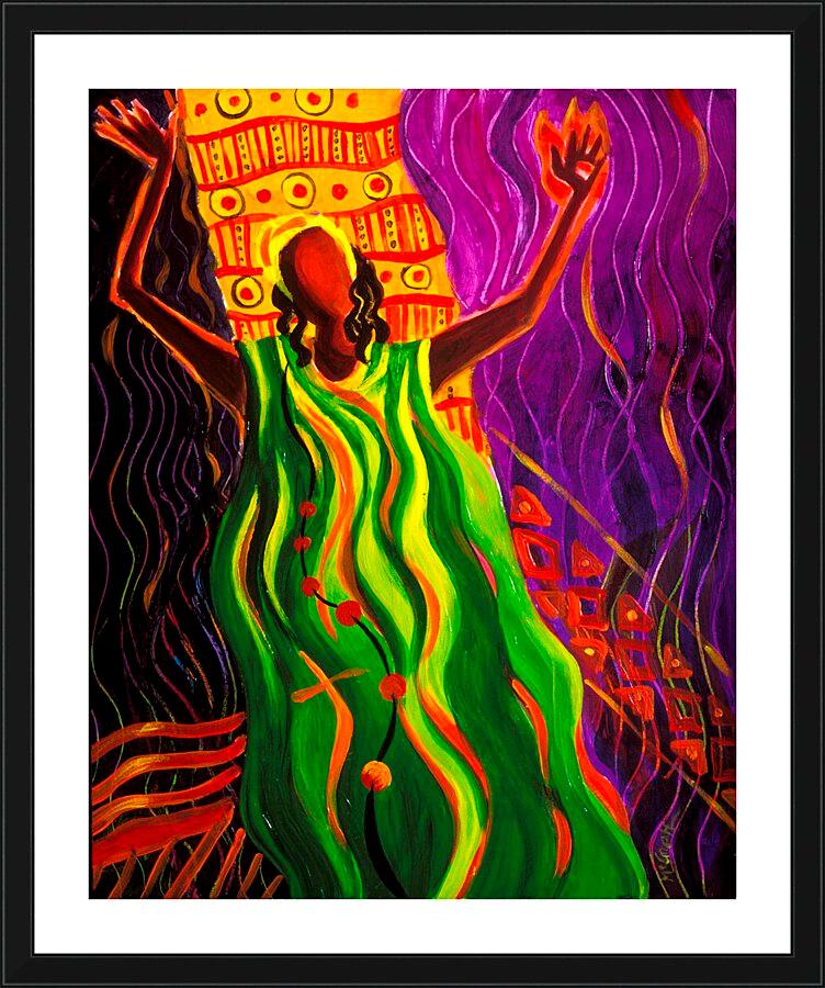 Wall Frame Black, Matted - Sr. Thea Bowman: Every time I feel the Spirit by Br. Mickey McGrath, OSFS - Trinity Stores