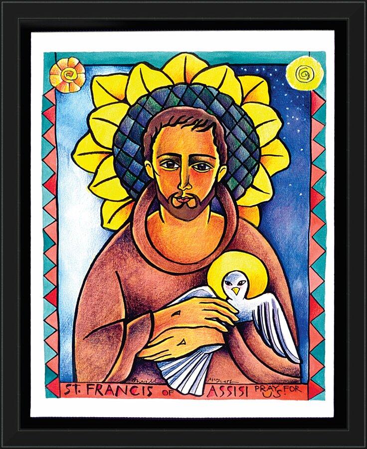 Wall Frame Black - St. Francis of Assisi by Br. Mickey McGrath, OSFS - Trinity Stores
