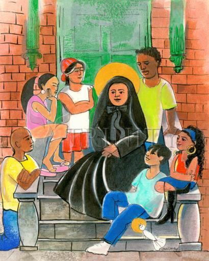 Wall Frame Gold, Matted - St. Frances Cabrini by Br. Mickey McGrath, OSFS - Trinity Stores