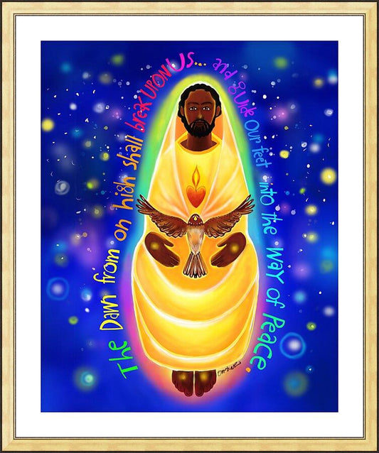 Wall Frame Gold, Matted - Jesus Dawn From On High by Br. Mickey McGrath, OSFS - Trinity Stores