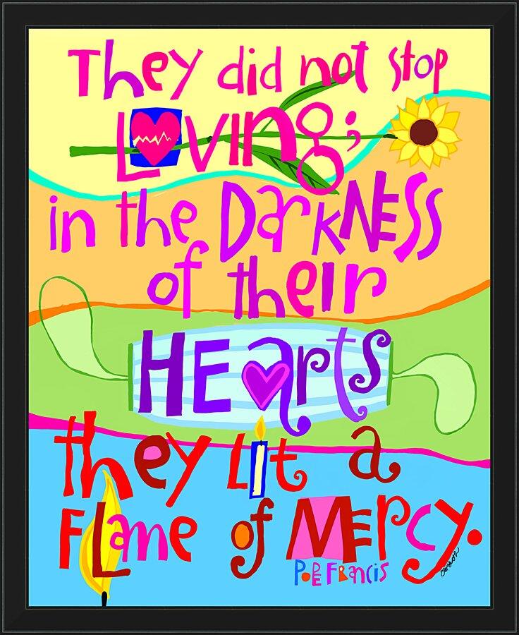 Wall Frame Black - Flame of Mercy by Br. Mickey McGrath, OSFS - Trinity Stores