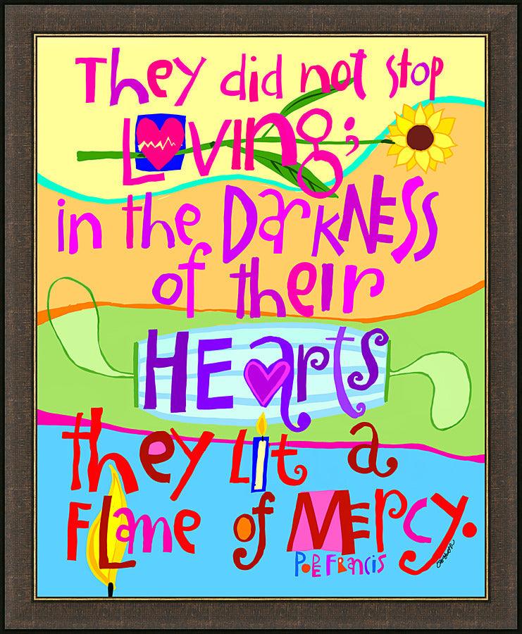 Wall Frame Espresso - Flame of Mercy by Br. Mickey McGrath, OSFS - Trinity Stores