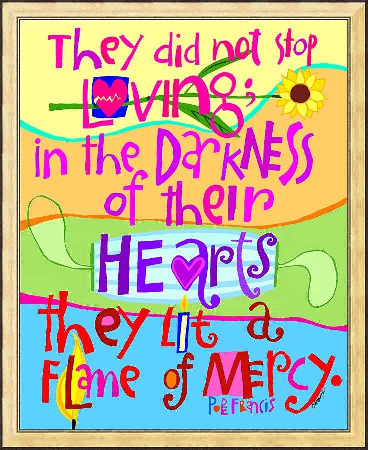 Wall Frame Gold - Flame of Mercy by Br. Mickey McGrath, OSFS - Trinity Stores