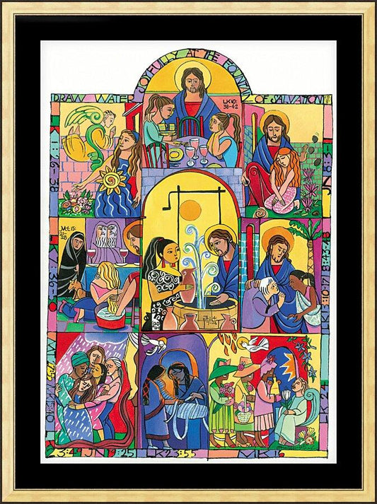 Wall Frame Gold, Matted - Fountain of Wisdom by Br. Mickey McGrath, OSFS - Trinity Stores