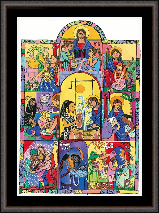 Wall Frame Espresso, Matted - Fountain of Wisdom by Br. Mickey McGrath, OSFS - Trinity Stores