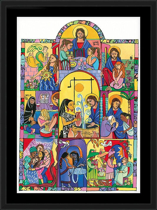 Wall Frame Black, Matted - Fountain of Wisdom by Br. Mickey McGrath, OSFS - Trinity Stores