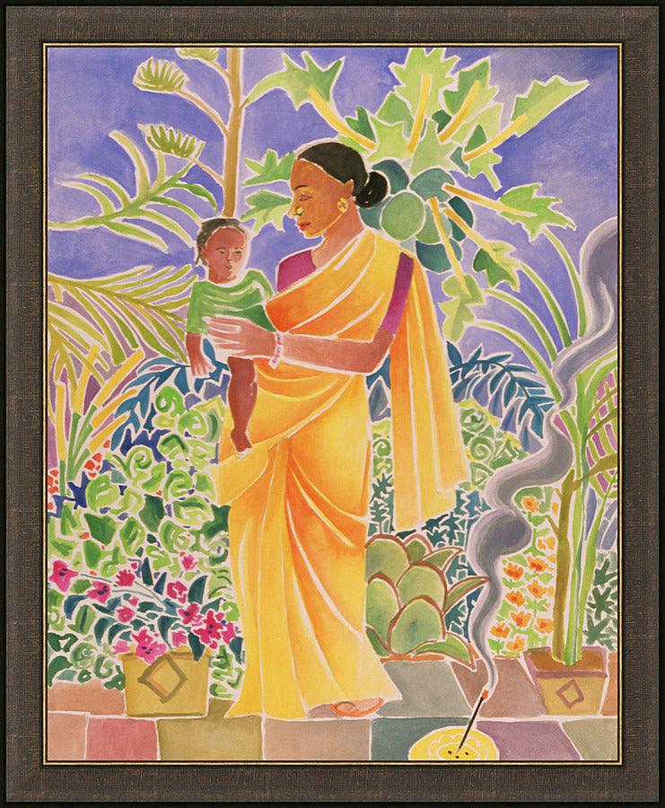 Wall Frame Espresso - Garden Madonna by Br. Mickey McGrath, OSFS - Trinity Stores