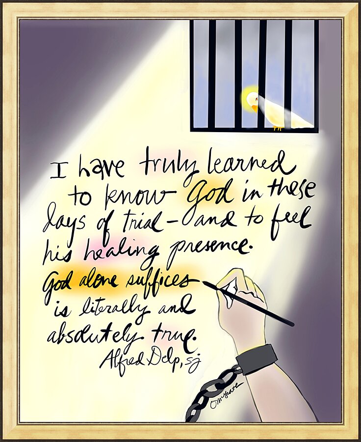 Wall Frame Gold - God Alone Suffices by M. McGrath