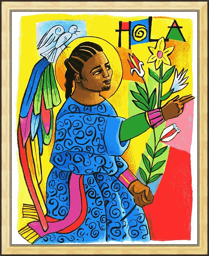 Wall Frame Gold - St. Gabriel Archangel by Br. Mickey McGrath, OSFS - Trinity Stores