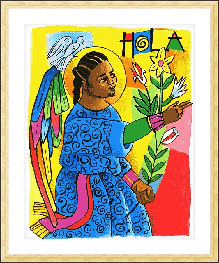 Wall Frame Gold, Matted - St. Gabriel Archangel by Br. Mickey McGrath, OSFS - Trinity Stores