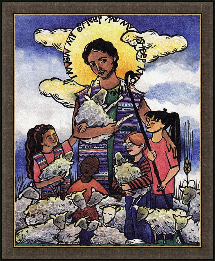 Wall Frame Espresso - Good Shepherd by Br. Mickey McGrath, OSFS - Trinity Stores