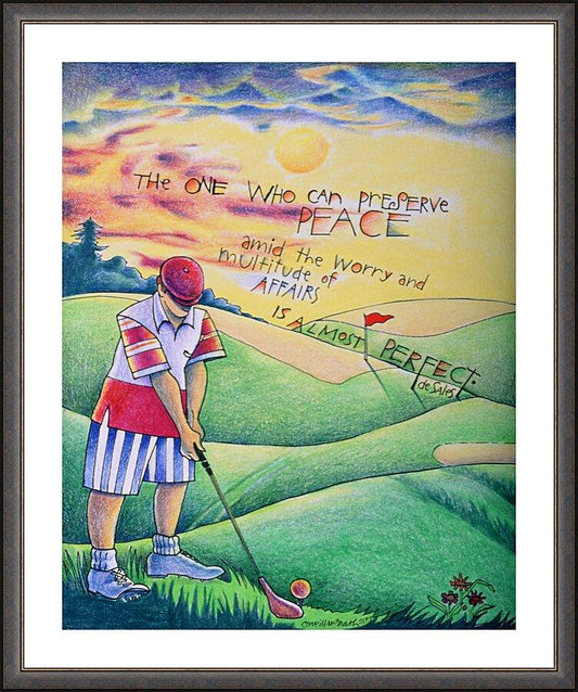 Wall Frame Espresso, Matted - Golfer: The One Who Can by Br. Mickey McGrath, OSFS - Trinity Stores