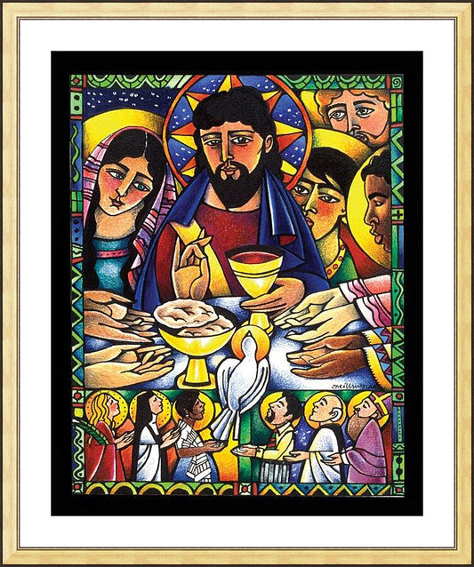 Wall Frame Gold, Matted - Gospel Feast by Br. Mickey McGrath, OSFS - Trinity Stores