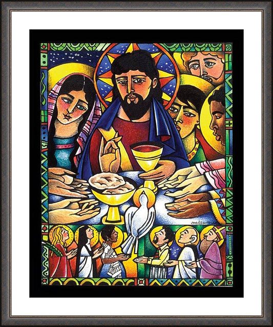 Wall Frame Espresso, Matted - Gospel Feast by Br. Mickey McGrath, OSFS - Trinity Stores