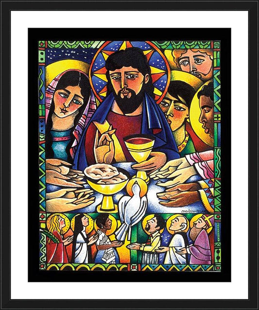 Wall Frame Black, Matted - Gospel Feast by Br. Mickey McGrath, OSFS - Trinity Stores
