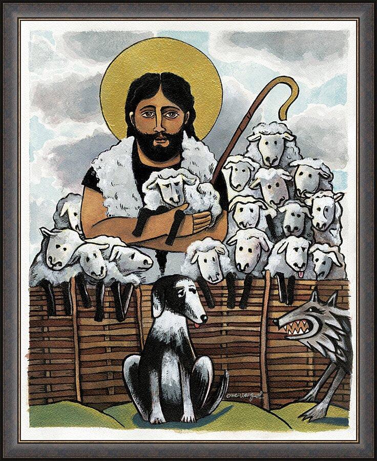 Wall Frame Espresso - Good Shepherd by Br. Mickey McGrath, OSFS - Trinity Stores