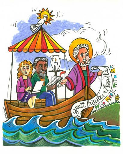Metal Print - St. Paul: Greet Sts. Priscilla and Aquila by Br. Mickey McGrath, OSFS - Trinity Stores