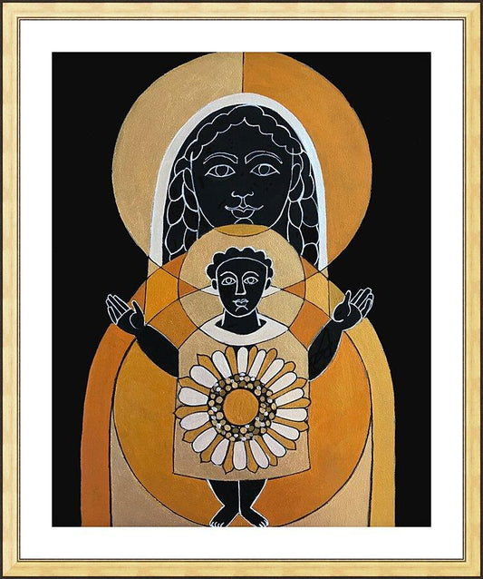 Wall Frame Gold, Matted - Mary, Gate of Heaven by Br. Mickey McGrath, OSFS - Trinity Stores