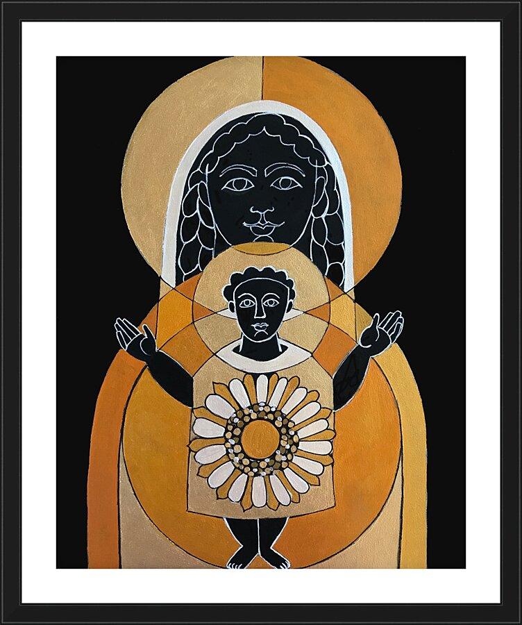 Wall Frame Black, Matted - Mary, Gate of Heaven by Br. Mickey McGrath, OSFS - Trinity Stores