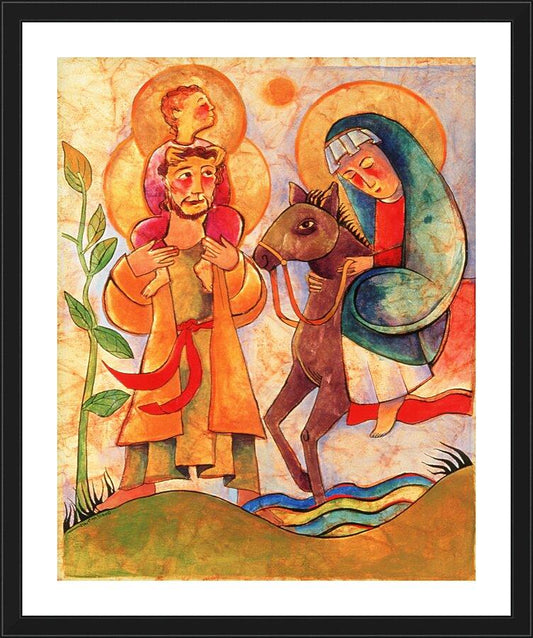 Wall Frame Black, Matted - Holy Family: Giotto by Br. Mickey McGrath, OSFS - Trinity Stores