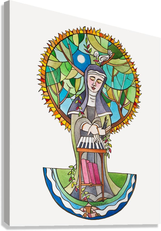 Canvas Print - St. Hildegard of Bingen by Br. Mickey McGrath, OSFS - Trinity Stores