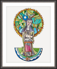Wall Frame Espresso - St. Hildegard St. Hildegard of Bingen by M. McGrath